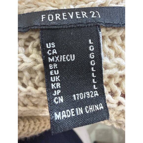 Forever 21 Women Marseille France Hooded Sweater L Cream Embroidered Hoodie - Picture 9 of 11